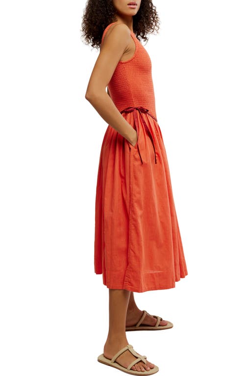 Free People Nightingale Smocked Bodice Midi Sundress In Multi