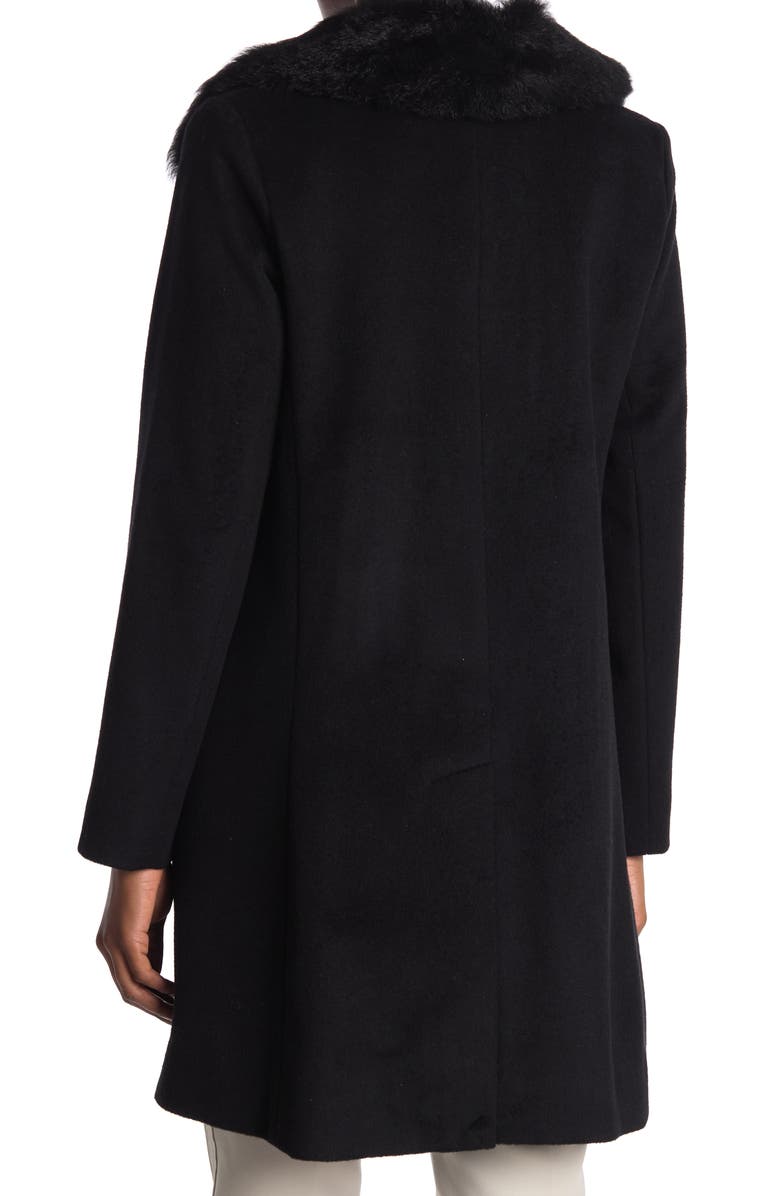 Sofia Cashmere Toscana Genuine Shearling Club Collar Jacket, Alternate, color, Black