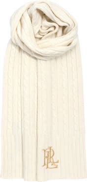 Lauren Ralph Lauren core cable logo scarf