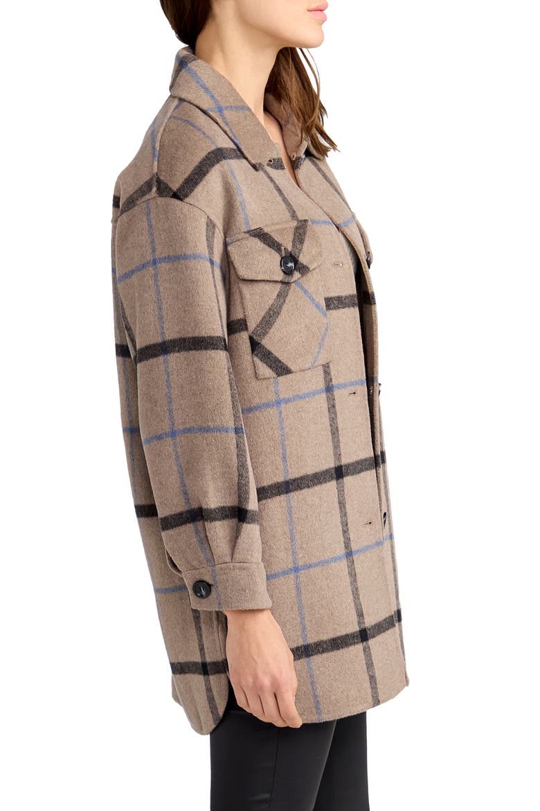 Back Together Belted Wool Blend Shacket, Alternate, color, OAT PLAID