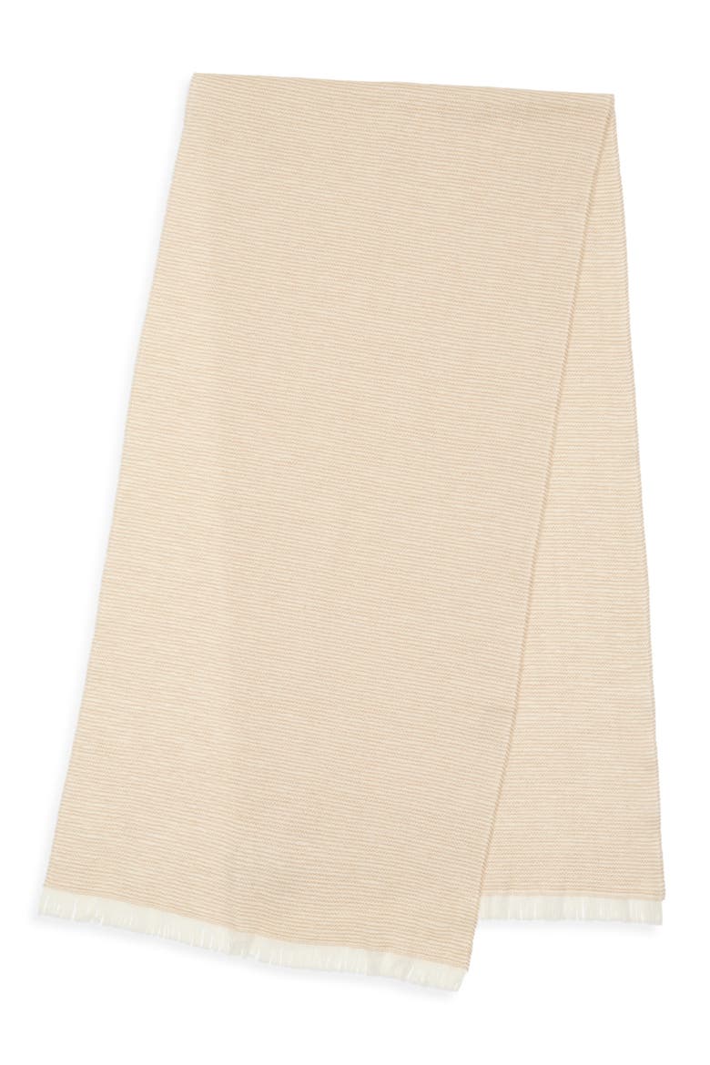 Lightweight Wool & Cashmere Wrap, Alternate, color, BEIGE- WHITE