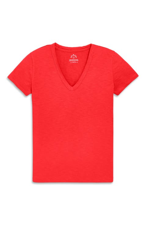 Adult Classic Slub V-Neck Tee (Women's Fit)