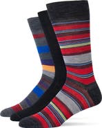 Lorenzo Uomo Assorted 3-Pack Wool Blend Crew Socks