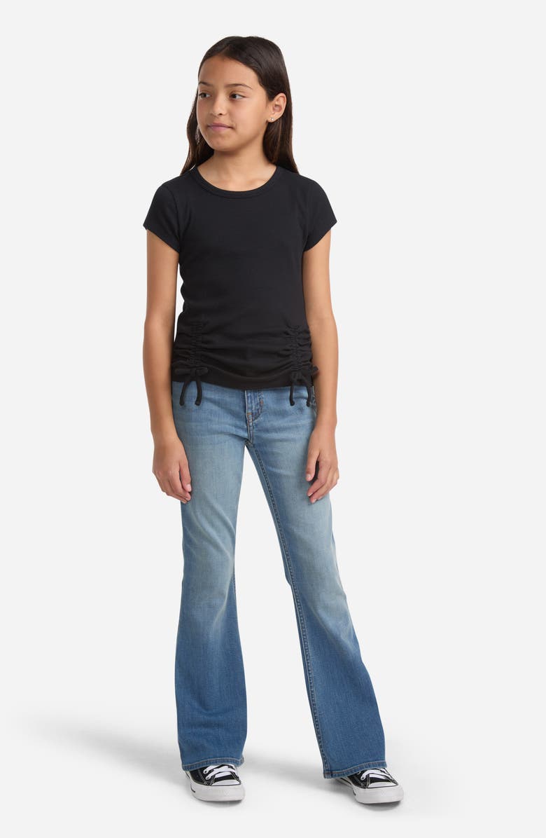 abercrombie kids Kids' Ruched Side Cotton Blend T-Shirt, Alternate, color, Anf Anthracite