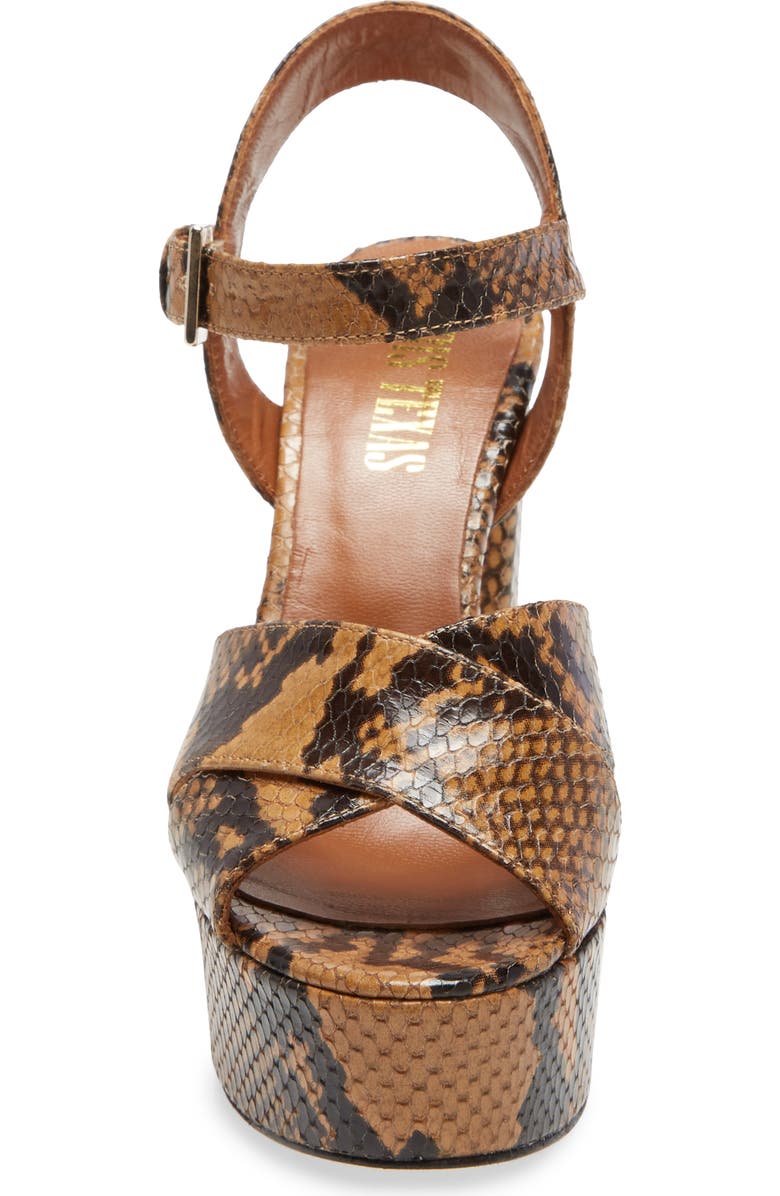 Paris Texas Python Embossed Platform Sandal, Alternate, color,