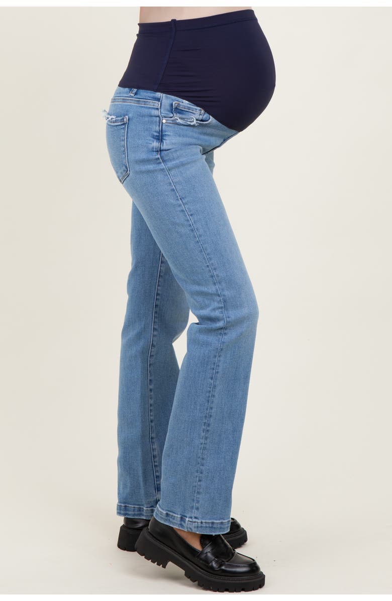 PinkBlush Mid Rise Straight Maternity Jeans, Alternate, color, Blue