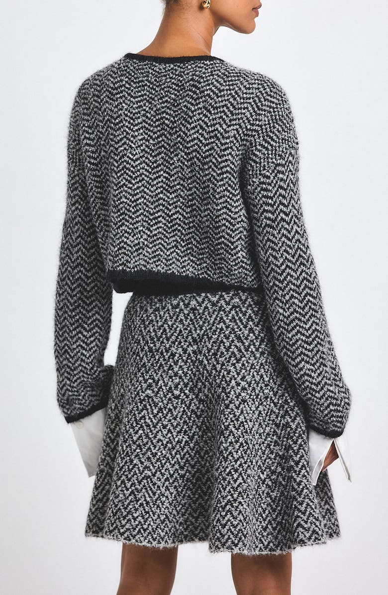 Derek Lam 10 Crosby Sabine Crop Cardigan, Alternate, color, Black/ White