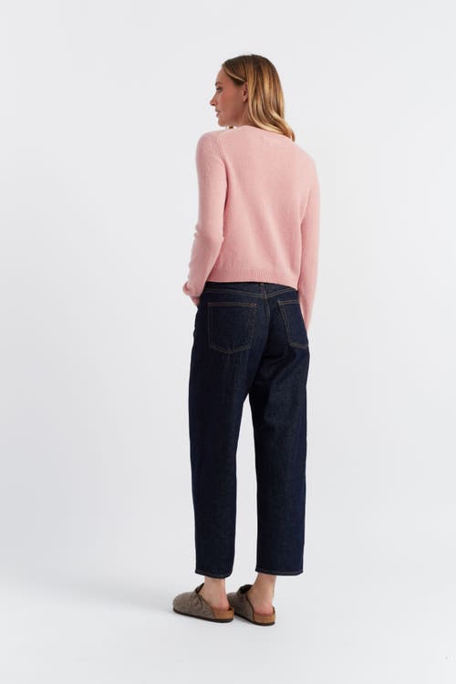 Chinti & Parker Pure Cashmere Summer Cropped Cardigan In Clay Pink