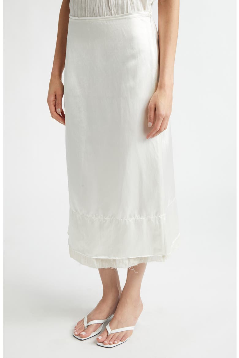 Layered Satin Midi Skirt, Alternate, color, OFF-WHITE