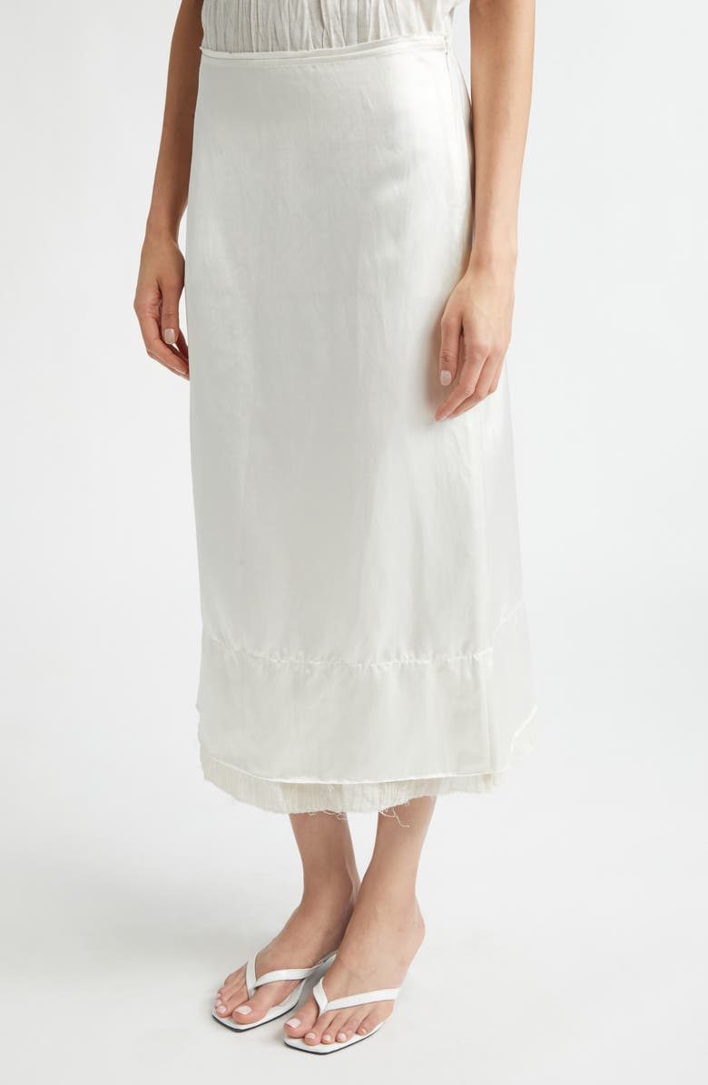 TOTEME Layered Satin Midi Skirt, Alternate, color, Off-White