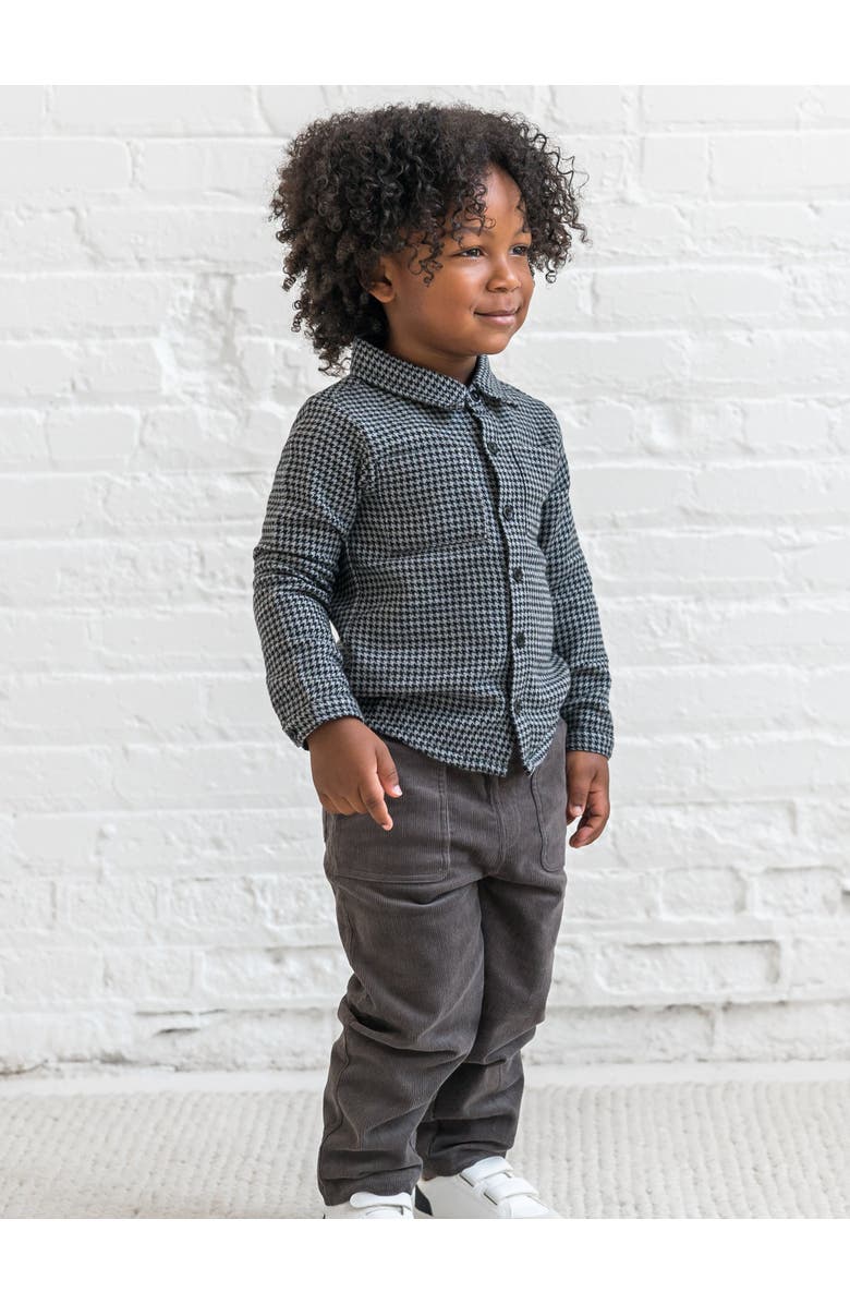 Kendi Lev Organic Flannel Long Sleeve Collared Button Down Shirt, Alternate, color, Houndstooth