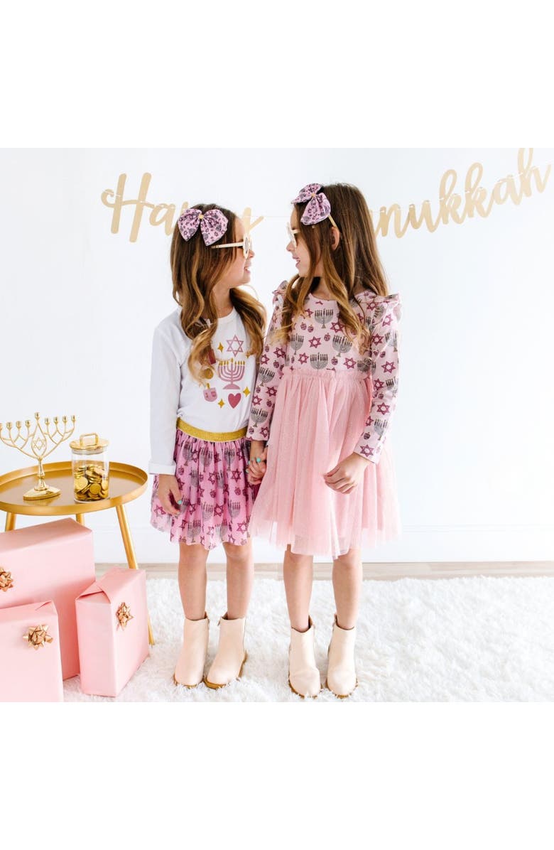 Sweet Wink Hanukkah Tulle Bow Headband, Alternate, color, 