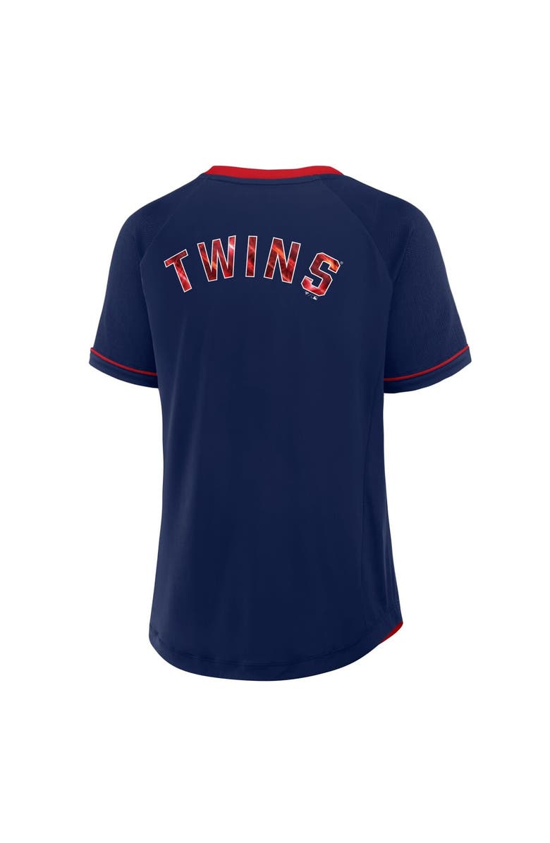 FANATICS Women's Fanatics Navy Minnesota Twins League Diva Star Raglan V-Neck T-Shirt, Alternate, color, Navy