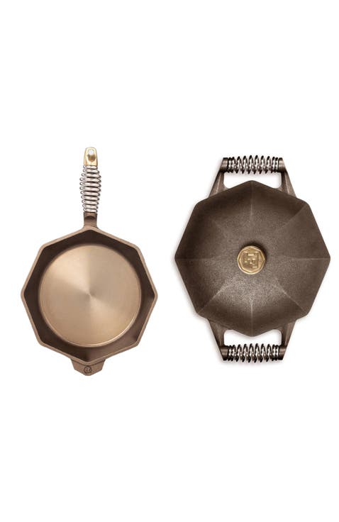 Octagonal Cast Iron Dutch Oven and Skillet Cookware Bundle
