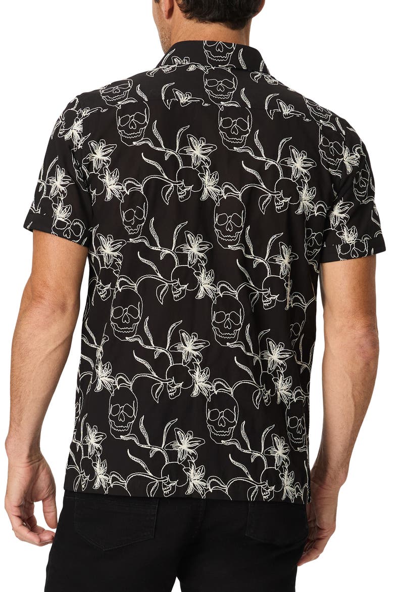 Emden Short Sleeve Button-Up Shirt, Alternate, color, BLACK