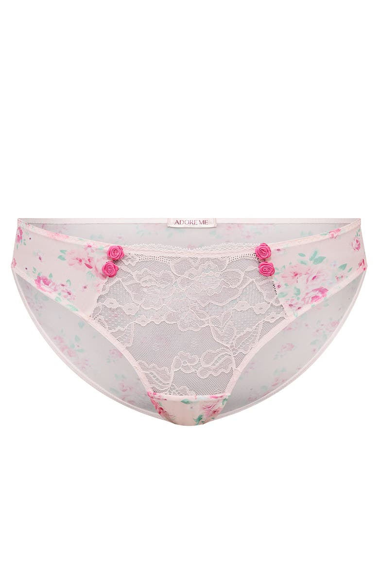 Adore Me Gretel Bikini Panties, Alternate, color, Floral Pink