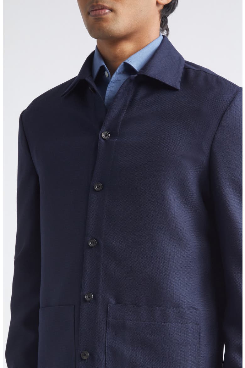 Wool Hopsack Overshirt, Alternate, color, NAVY