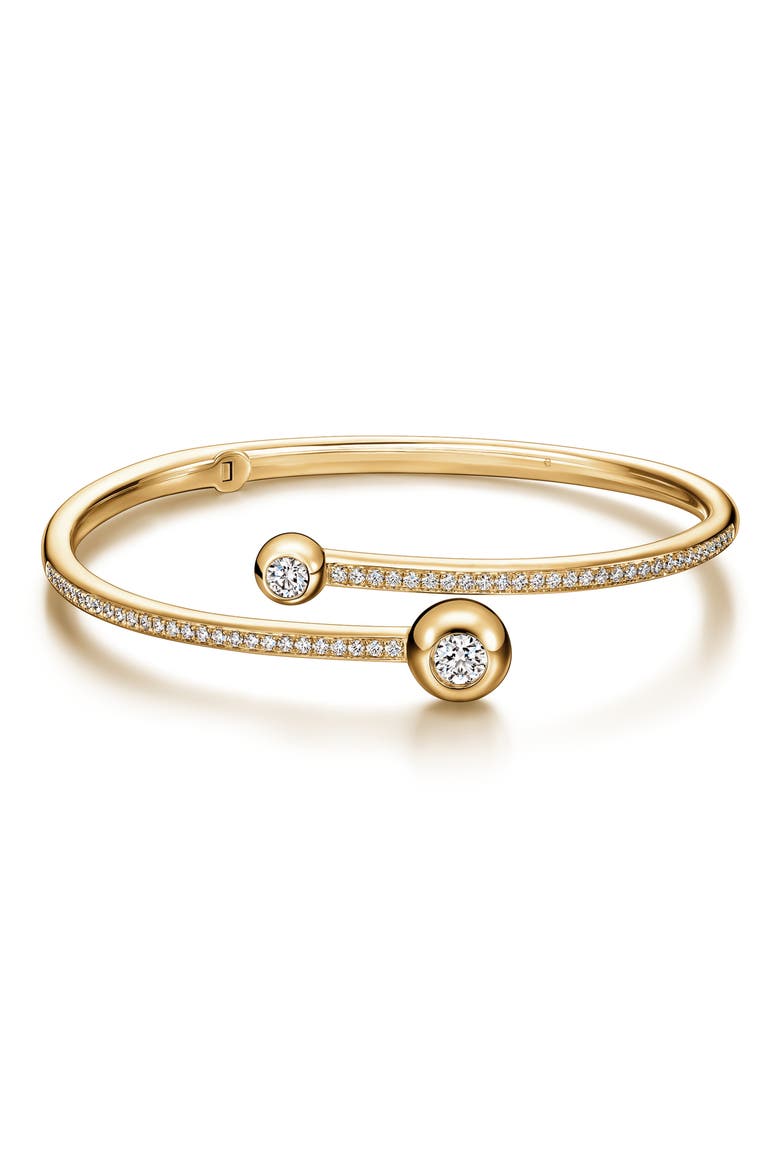 Dream 18k Gold Diamond Bypass Bangle, Main, color, 18K YELLOW GOLD/DIAMOND