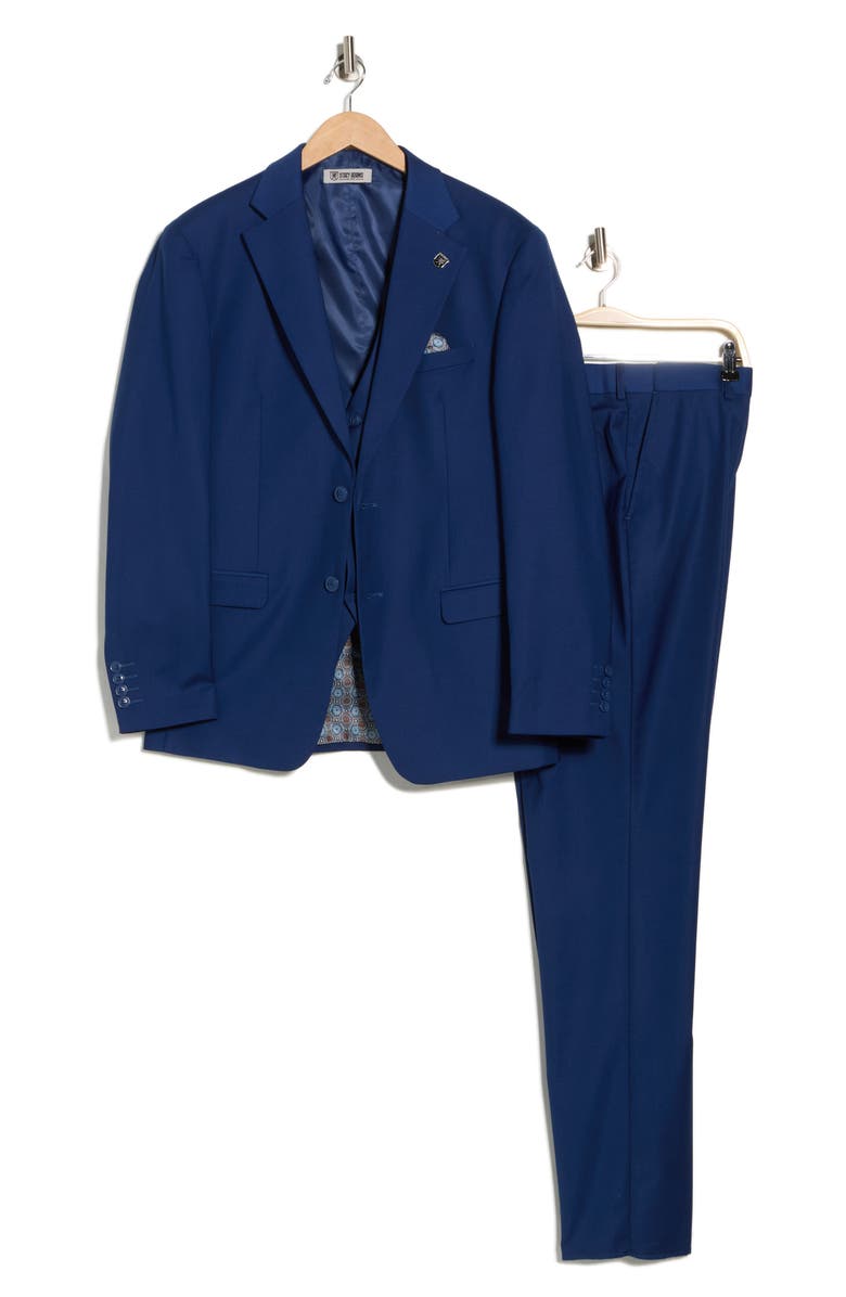 ZEGARIE Indigo Mélange 3-Piece Suit, Alternate, color, Indigo