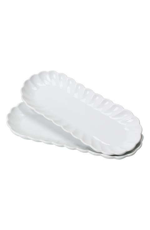 Petal Set of 2 Oblong Serving Platters Set
