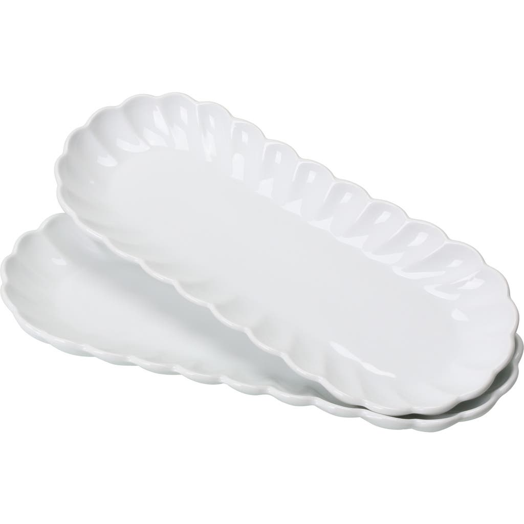 Bia Cordon Bleu Petal Set Of 2 Oblong Serving Platters Set