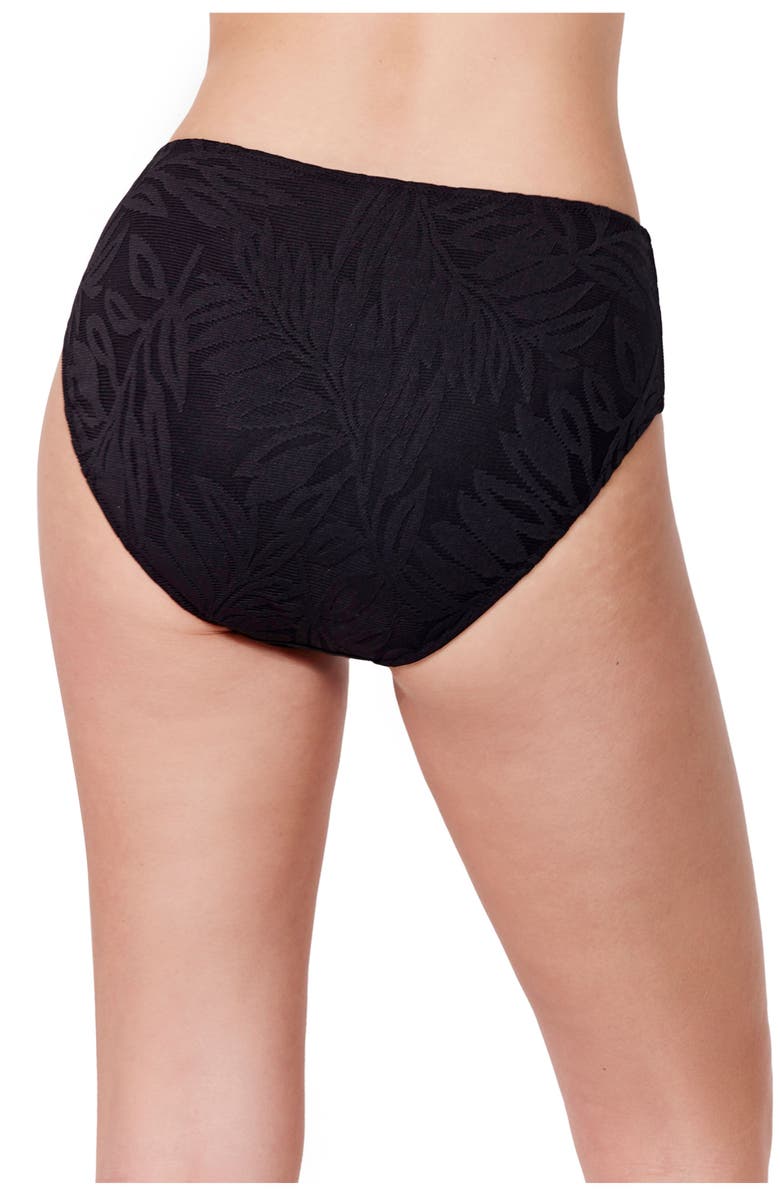 Gottex Skyfall Textured Mid Waist Swim Bottom, Alternate, color, Black