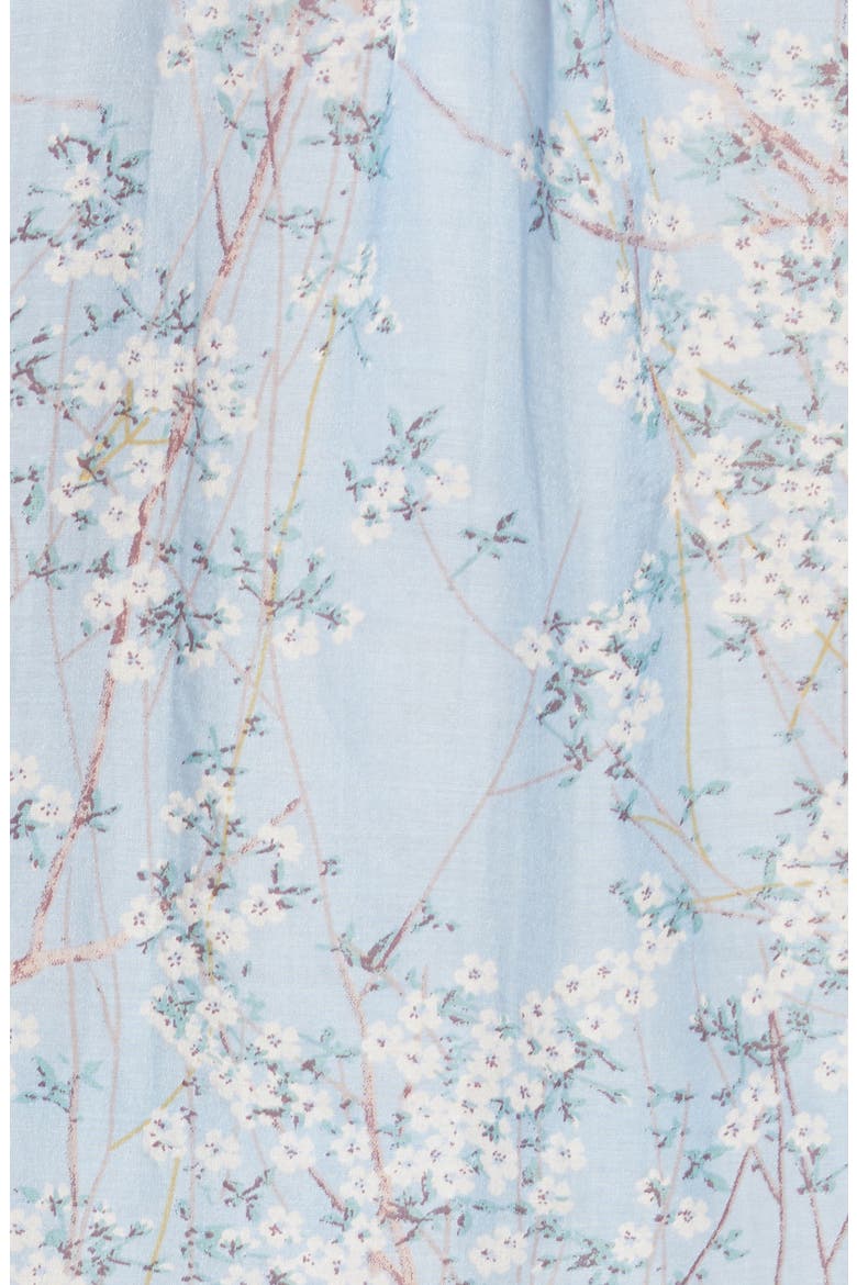 Cherry Blossom Lace Trim Cotton & Silk Chemise, Alternate, color, INDIGO BLUE