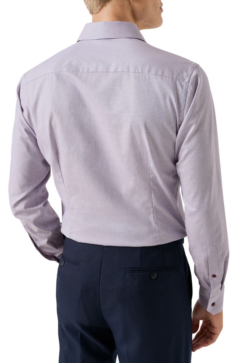 Eton Contemporary Fit Microcheck Crease Resistant Cotton Dobby Dress Shirt, Alternate, color, Medium Red