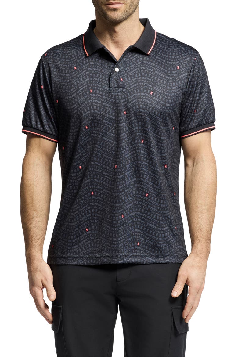 Winston Print Sport Polo, Main, color, BLACK