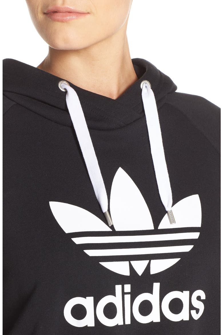 Originals Crop Hoodie, Alternate, color, BLACK/ WHITE