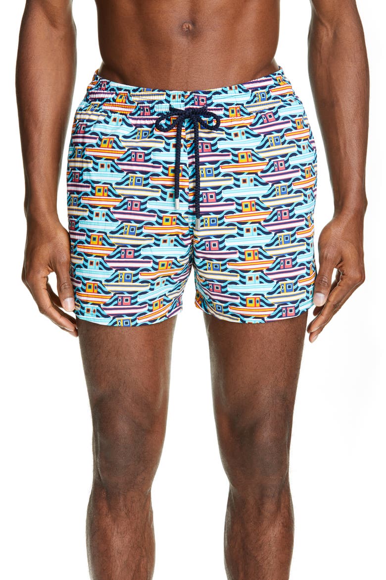 Mykonos Swim Trunks, Main, color, BLEU TROPEZIEN