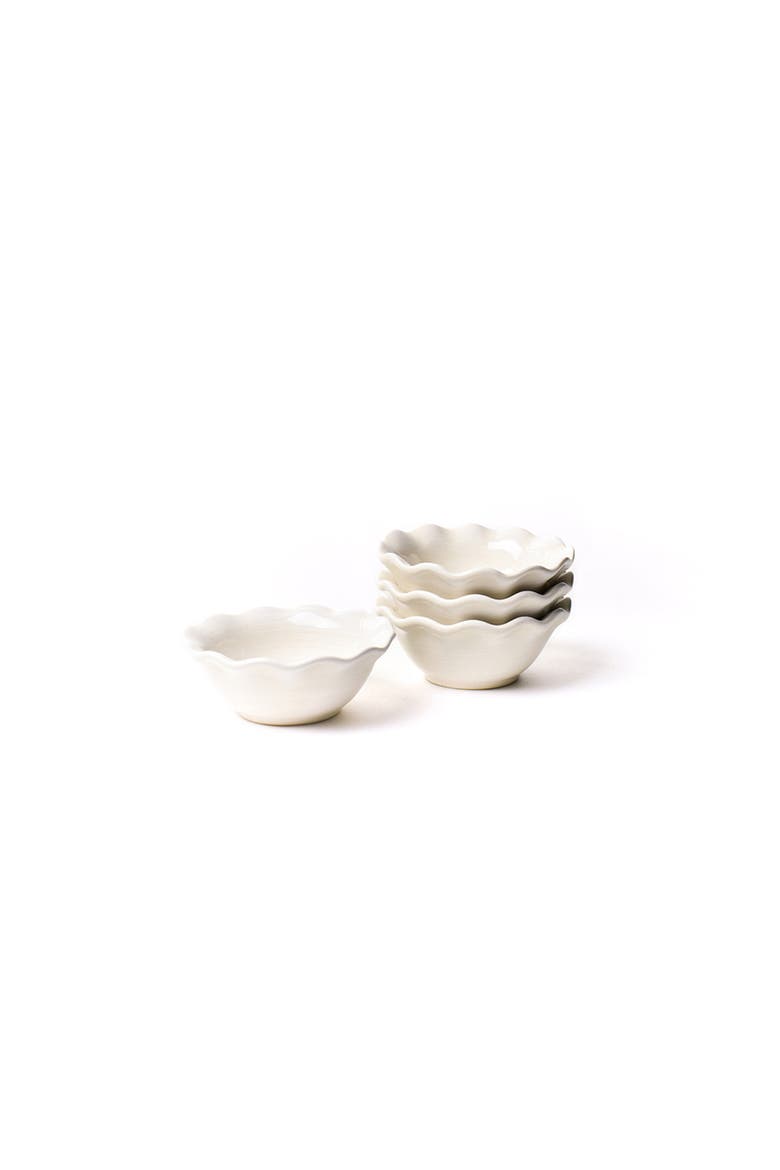 Signature White Ruffle Dipping Bowl Set of 4, Main, color, White