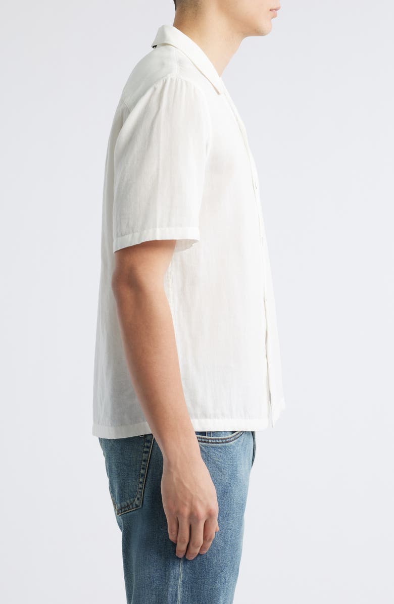rag & bone Avery Cotton Gauze Camp Shirt, Alternate, color, White