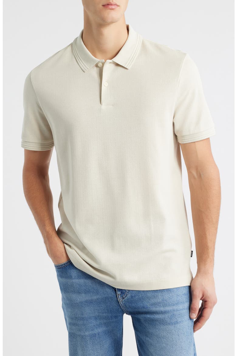 Parlay Herringbone Cotton Polo, Main, color, OPEN WHITE