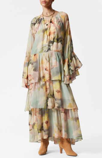 & Other Stories Ruffle Long Sleeve Tiered Maxi Dress