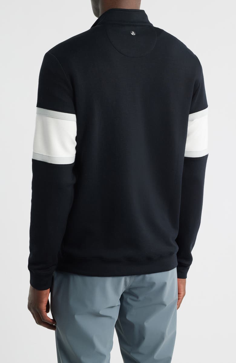 Swannies Owen Chest Stripe Golf Quarter Zip, Alternate, color, Black-White