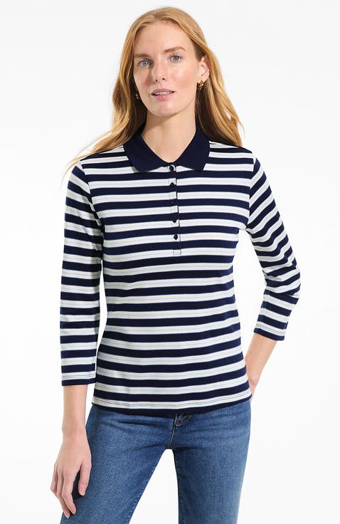 3/4 Sleeve Supima Cotton Polo Shirt