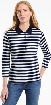 Lands' End 3/4 Sleeve Supima Cotton Polo Shirt