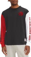 TOMMY JEANS Men's Tommy Jeans Black Toronto Raptors Richie Color Block Long Sleeve T-Shirt