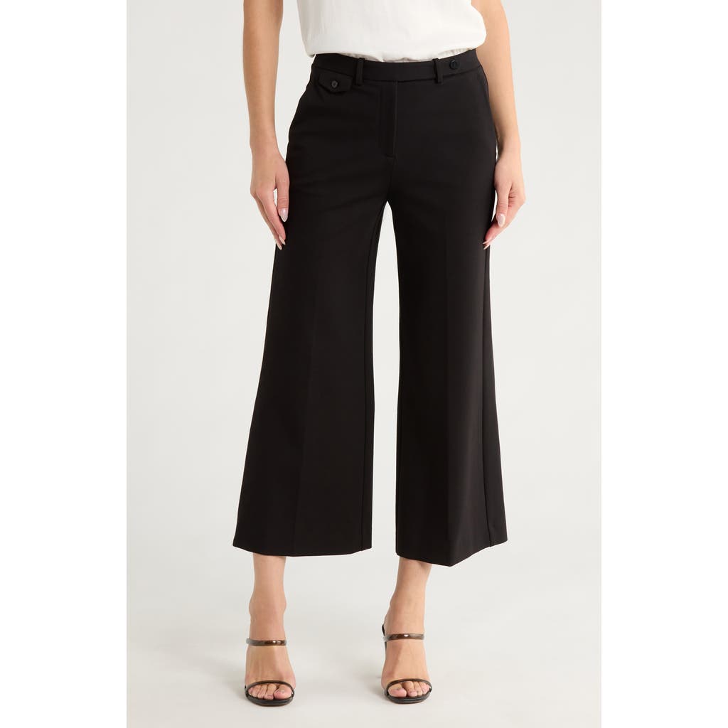 Theory Nadeema Polished Wide Leg Pants In Black