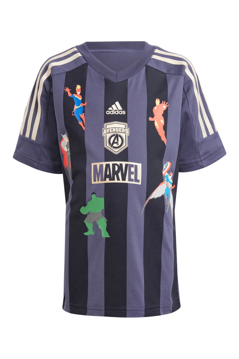 Kids' x Marvel Comics Avengers T-Shirt & Shorts Set, Alternate, color, SHADOW NAVY/ LEGEND INK/ GOLD
