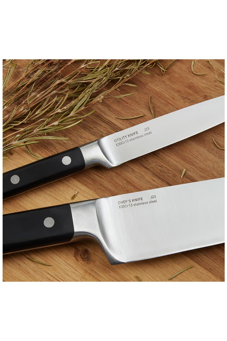 Dina Gene Stainless Steel 7-Piece Knife Set, Alternate, color, BLACK