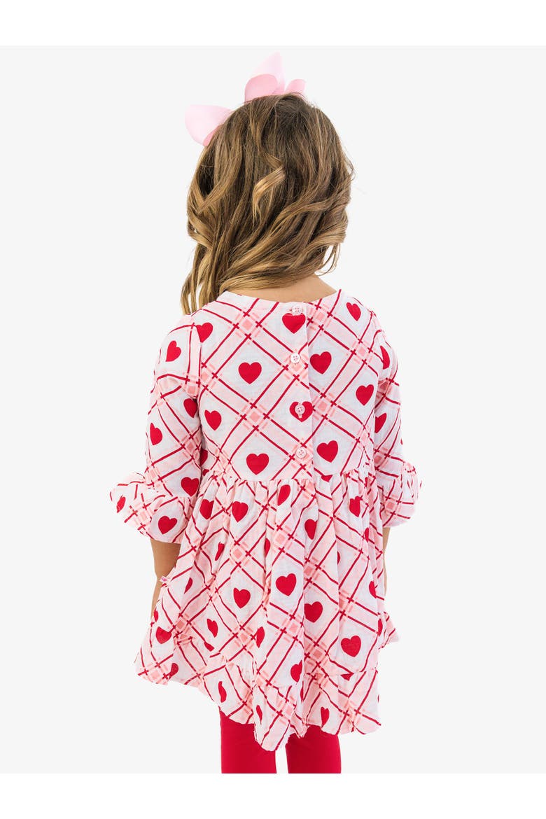 Cotton Gauze High Low Ruffle Tunic, Alternate, color, Pink Sweetheart Plaid