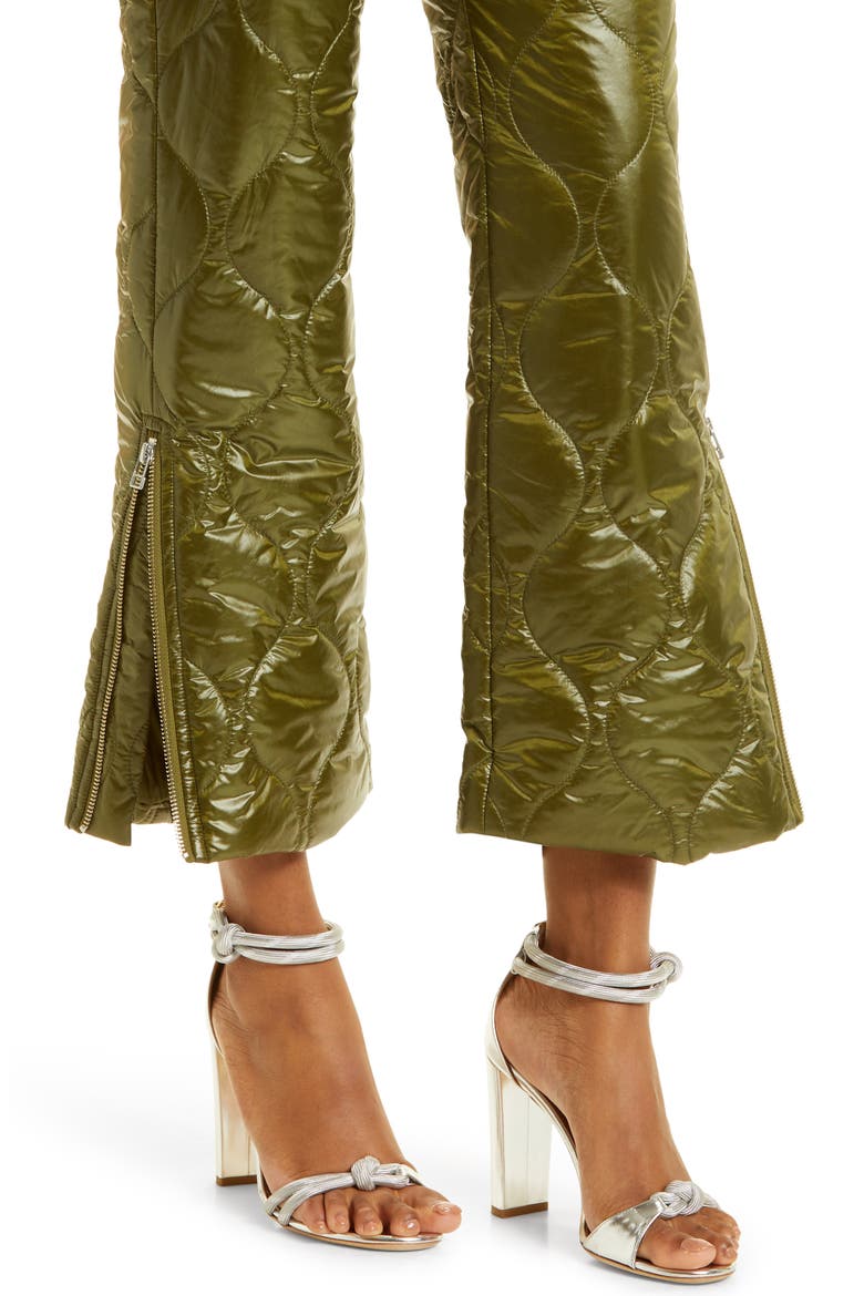 Natara Quilted Zip Hem Crop Pants, Alternate, color, SPHAGNUM