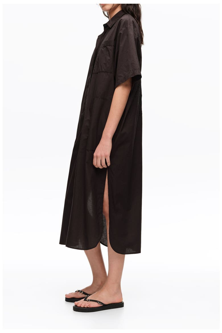 Cotton Embroidered Shirt Dress, Alternate, color, BLACK