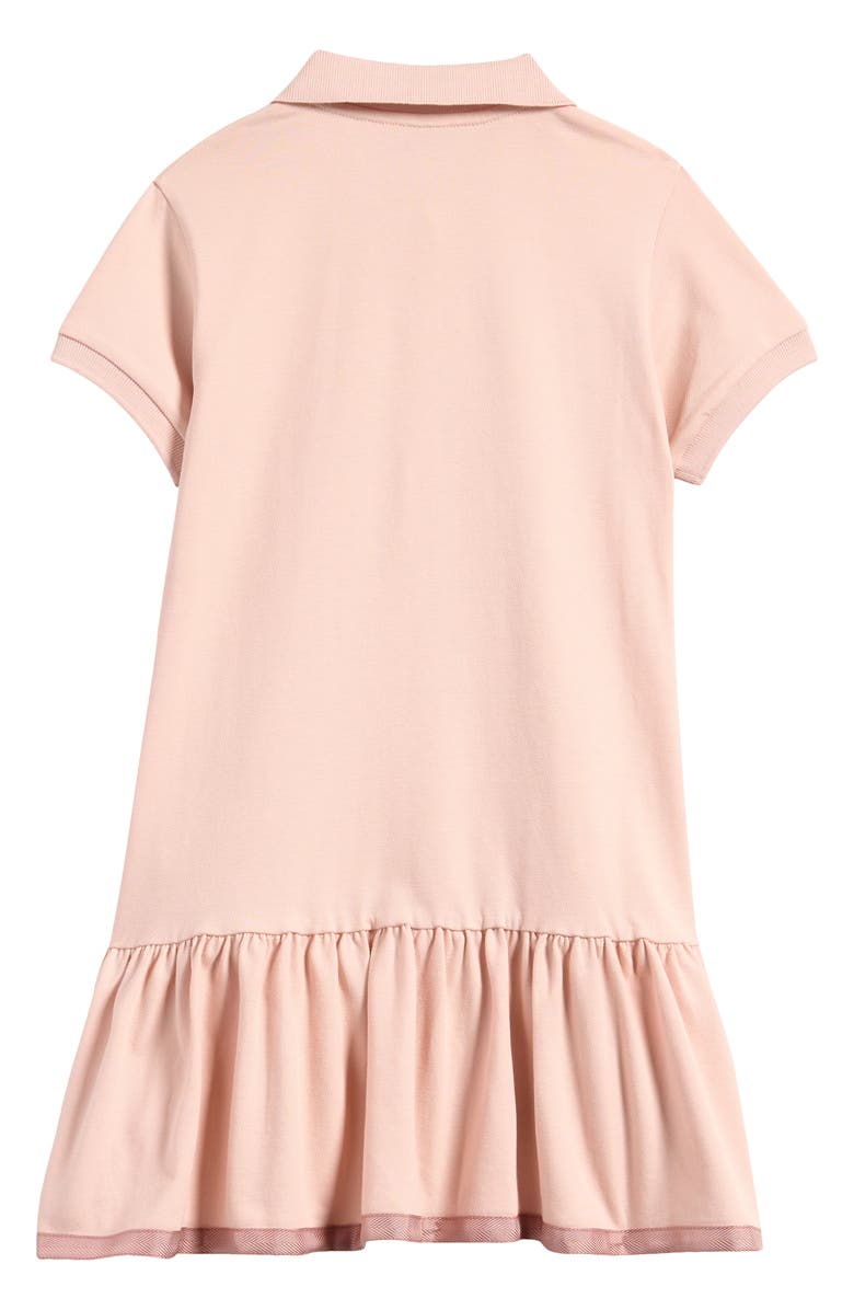 Moncler Kids' Stretch Cotton Polo Dress, Alternate, color, Pastel Pink