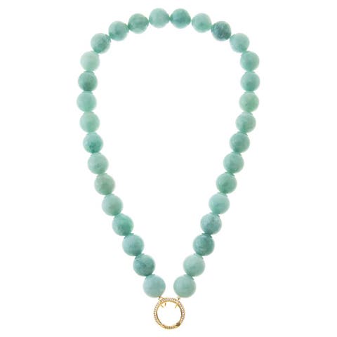 Jade Green Large Bead Clicker Necklace