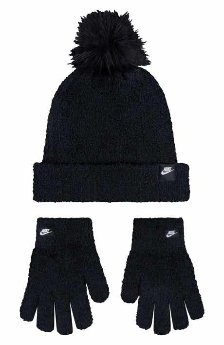 Nike Kids' Swoosh Pom Plush Beanie & Gloves Set