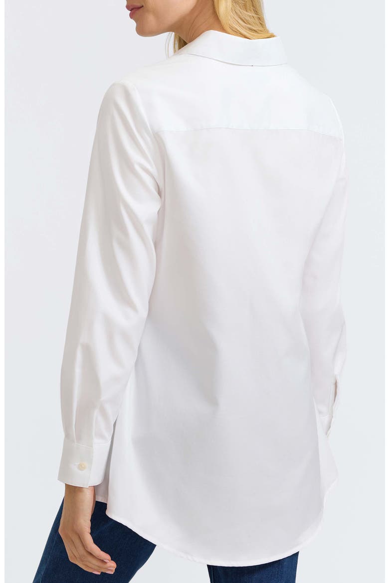 Cici Cotton Button-Up Tunic Shirt, Alternate, color, WHITE