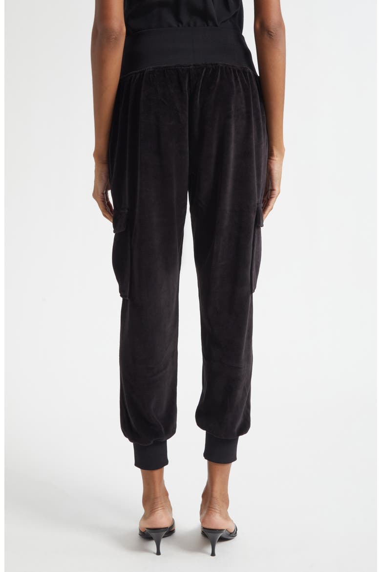 Giles Velour Ankle Pants, Alternate, color, BLACK